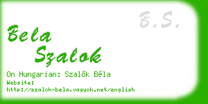bela szalok business card